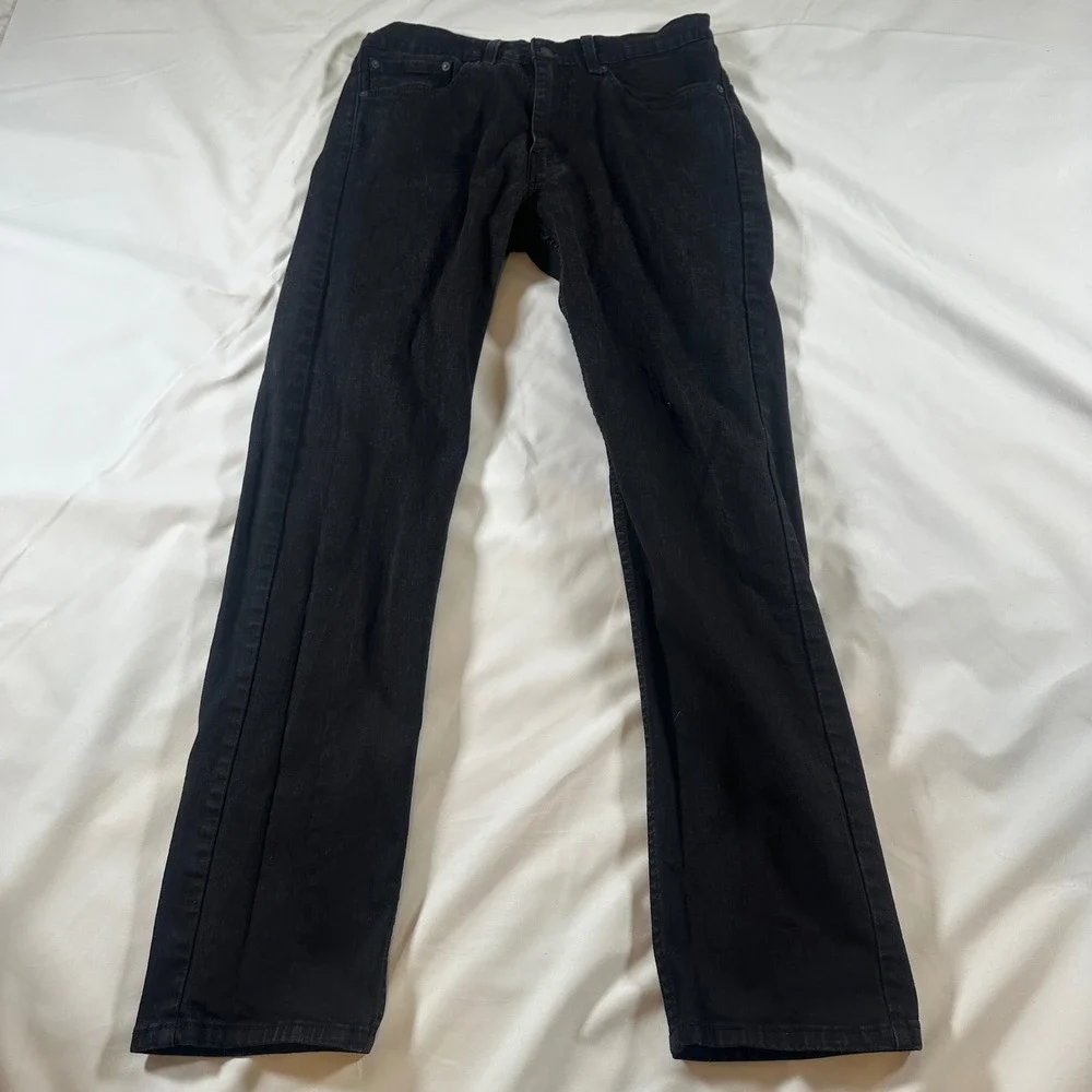 Levis 505 Regular Fit Black Denim‎ Jeans Mens 34x34 Straight Leg 42618